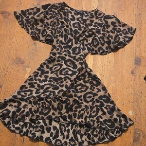 SHEIN Animal Print Wrap Dress